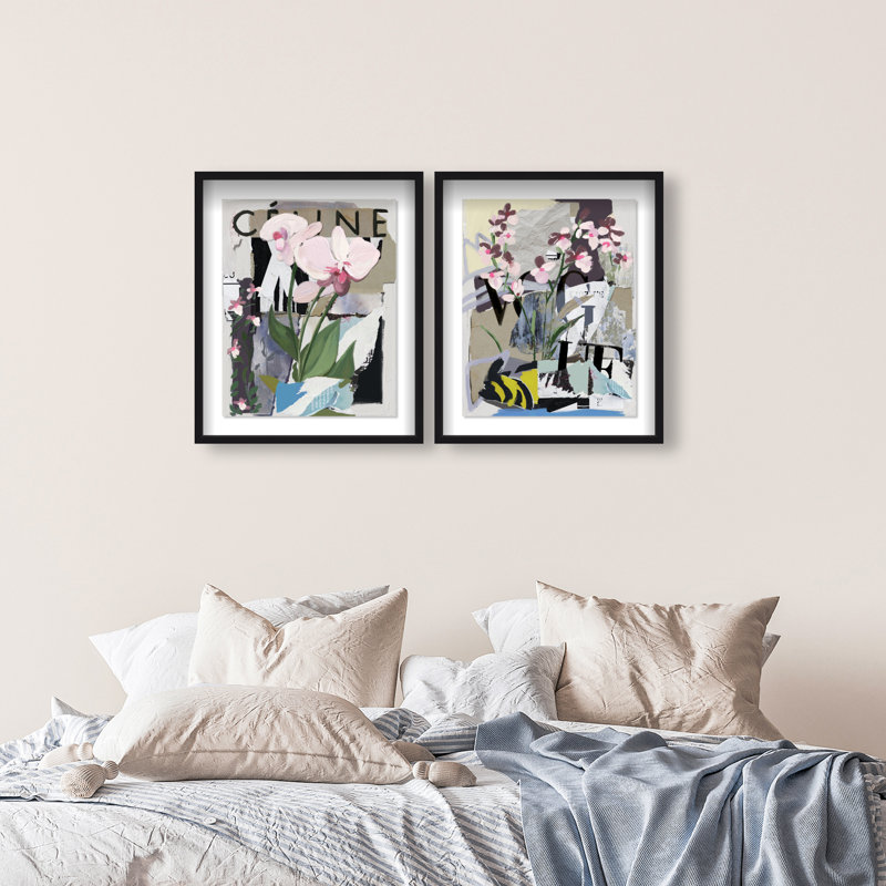Fine Art Fashion Set Shadowbox Floral & Botanical Print by Oliver Gal, Black Frame, 16 x 20, 25.5"H x 31.5"W, Black Shadowbox
