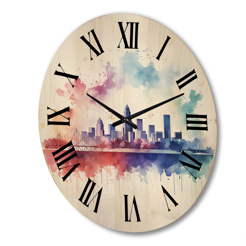 Horloge murale en bois massif Parilee, Très grand