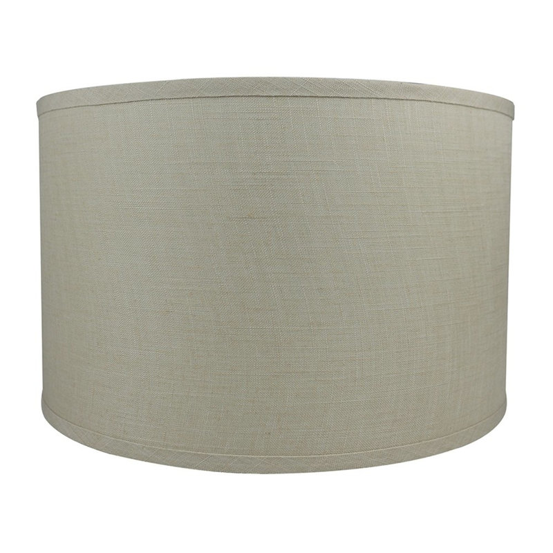 Abat-jour tambour en lin classique 16 po, Naturel