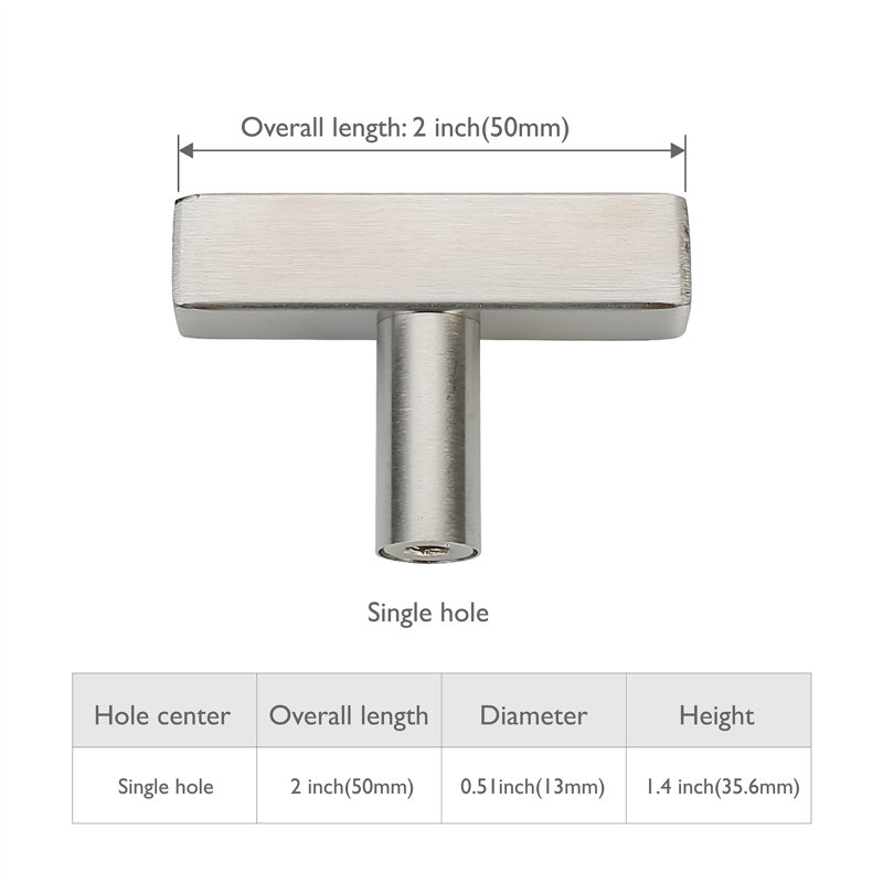 Square Knob, Brushed Nickel