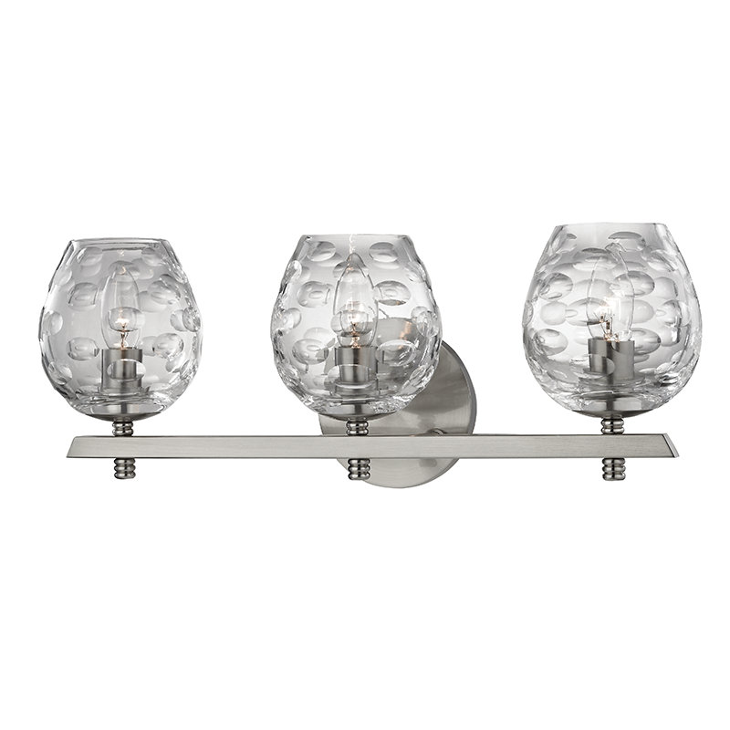 Éclairage pour meuble-lavabo 3 lumières Burns, Nickel poli