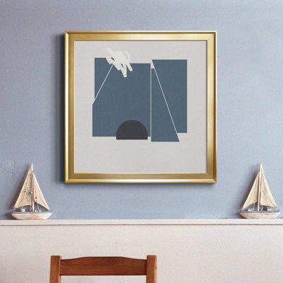 Feutre bleu II - reproduction encadrée de qualité supérieure - prête à être accrochée