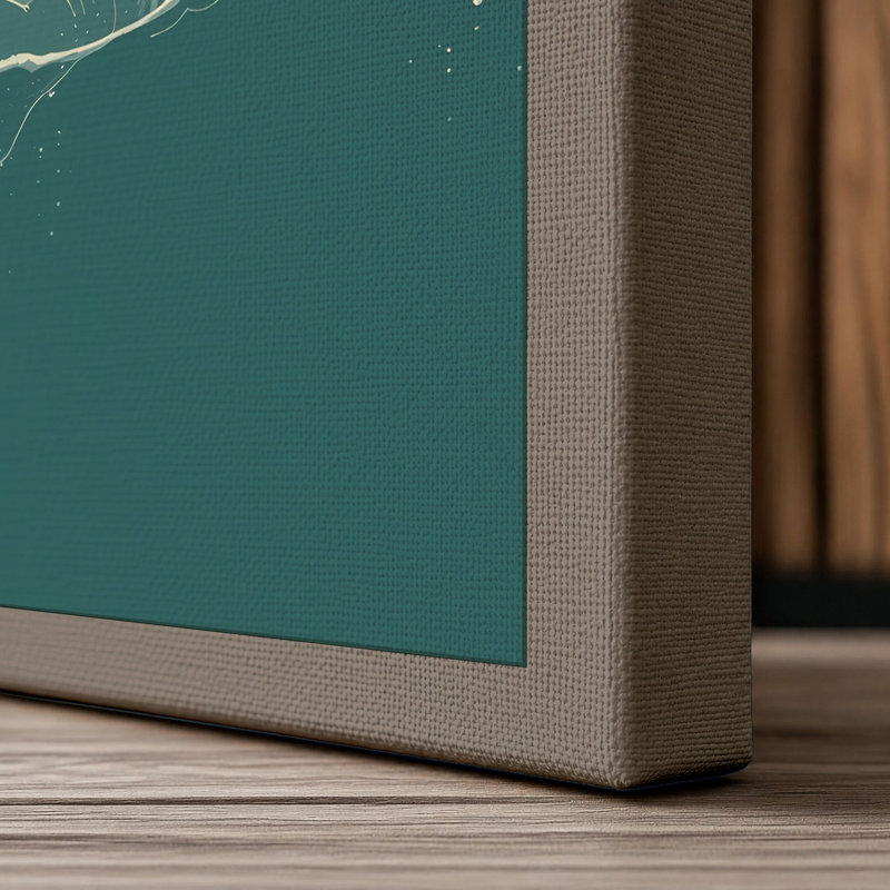 Seal in Waves Coastal - Wrapped Canvas, 36x24 - 91.4 x 61.0 cm, Taupe Border