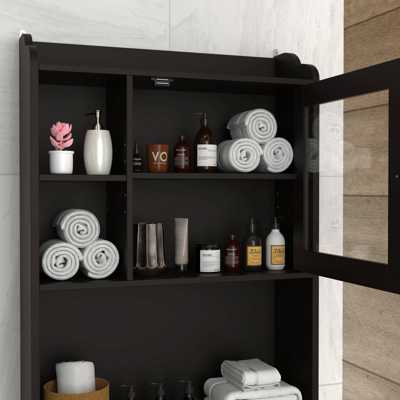 Armoire de rangement moderne en bois pour la maison et la salle de bain - Espresso