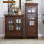 Vitrines en bois massif noisette + verre