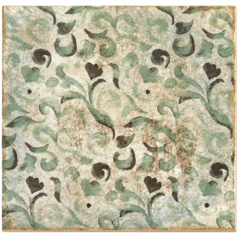 Angela Harris Dunmore 8x8 Polished Hand Painted Look Ceramic Tile