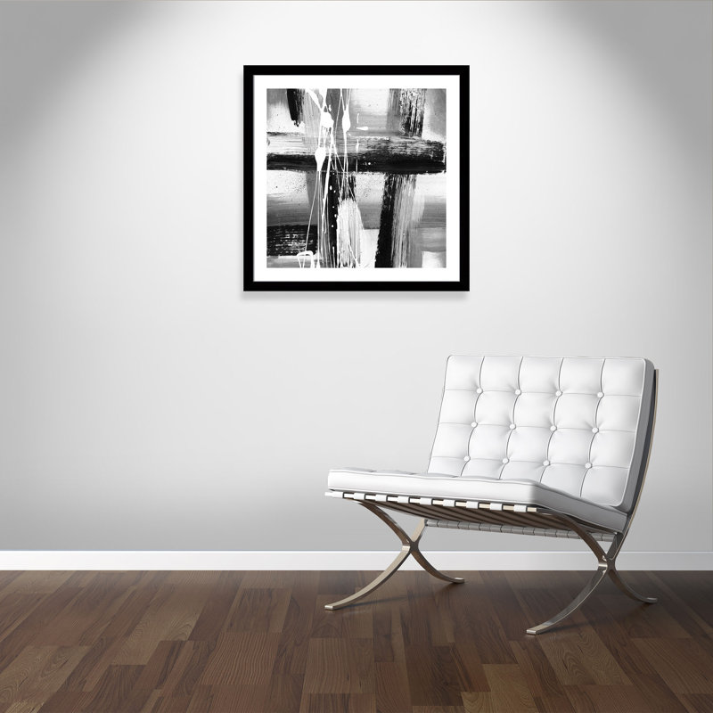 «Damia Modern Expressions II Black and White», reproduction encadrée, Noir mat