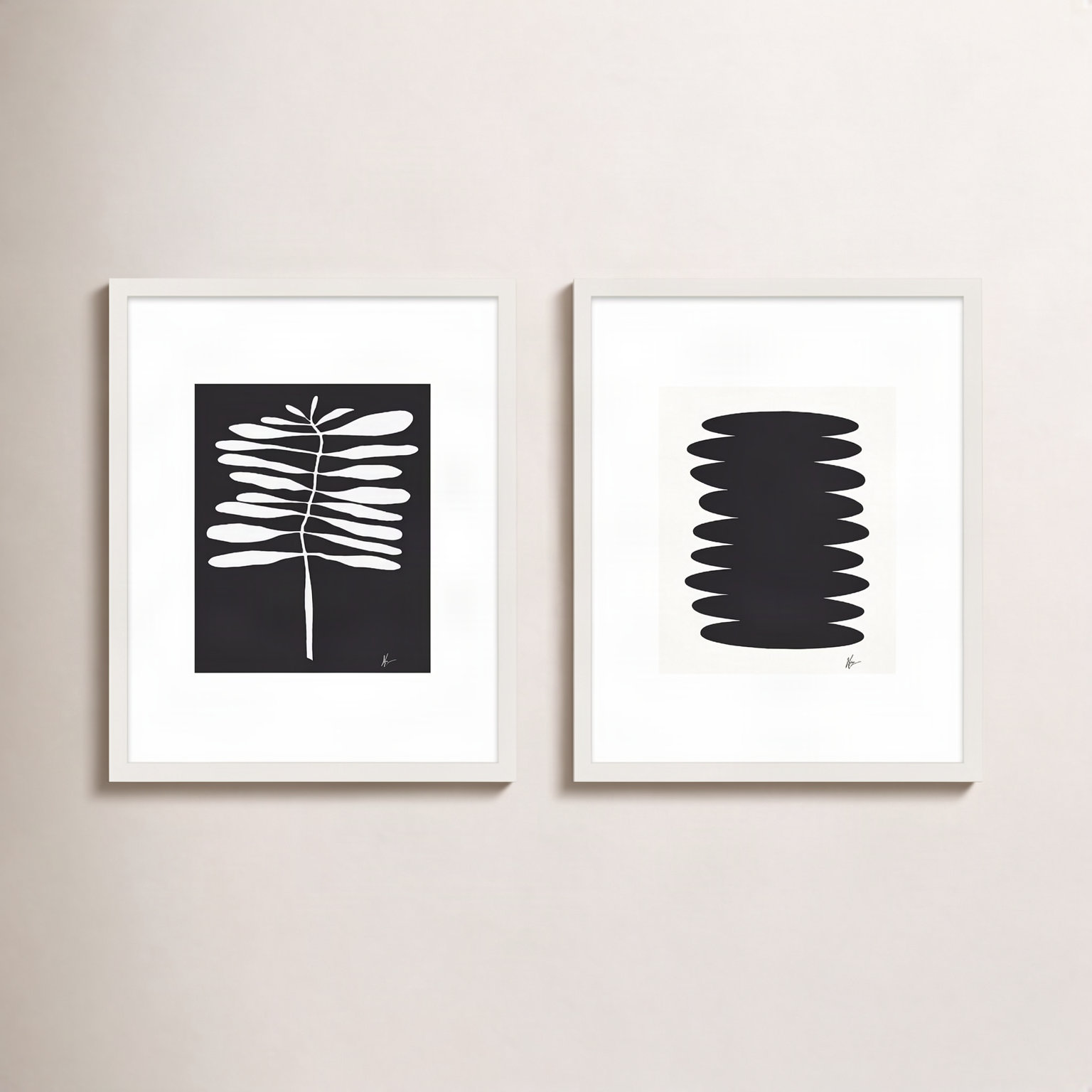 Flora 5&6 by Lee Lessem, 30" H x 48" W x 1.25" D, White Framed