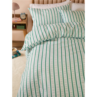 Hettie Polyester Striped Duvet Cover Set with Pillowcases