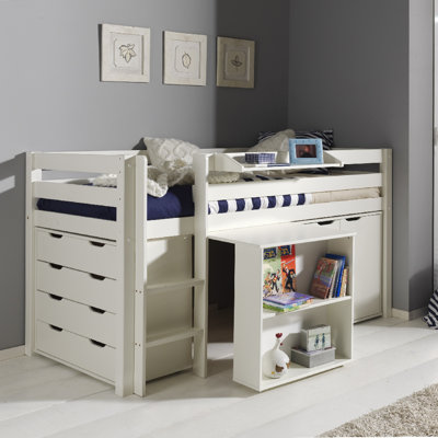 Edwards European Single Mid Sleeper Bed with Furniture Set