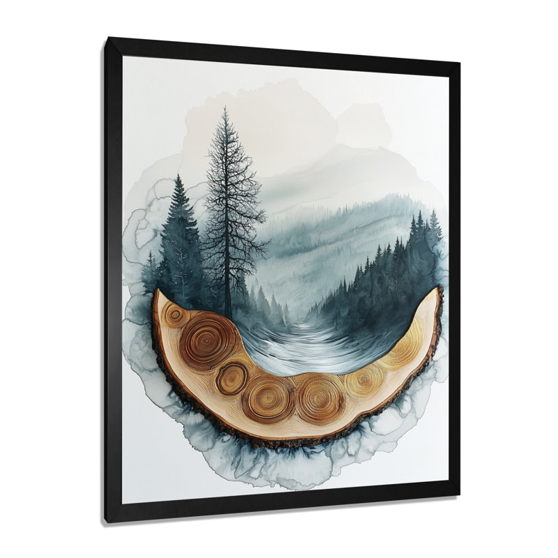 Glendel - paysages, art mural sur toile, H 20 po x l 12 po, Reproduction encadrée d'une seule photo, Noir