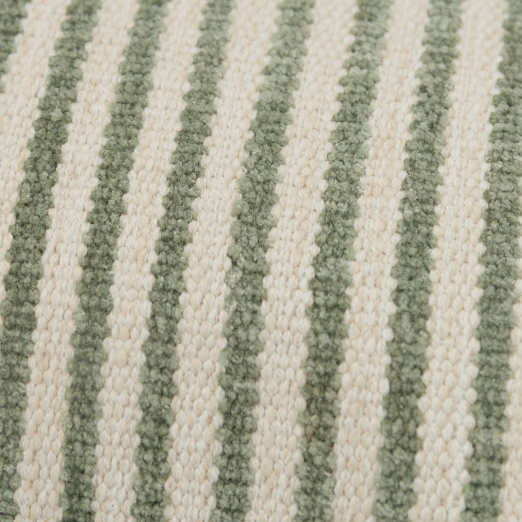 Carlus Striped Cotton Lumbar Throw Pillow, Natural/Green