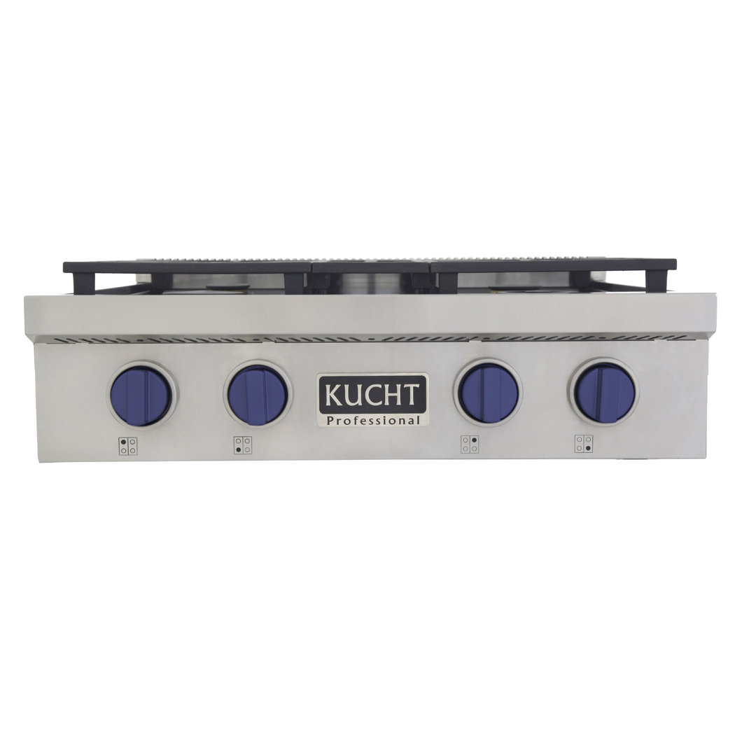 Kucht Professional 30 in. Gas Range Top with Sealed Burners in Stainless Steel Kucht Gas 