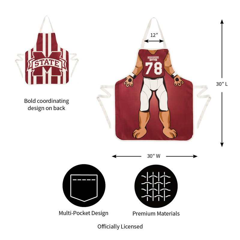 No Pattern Bib Apron, Mississippi State University