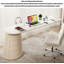 Bureau en pierre frittée crème et acrylique-895616599