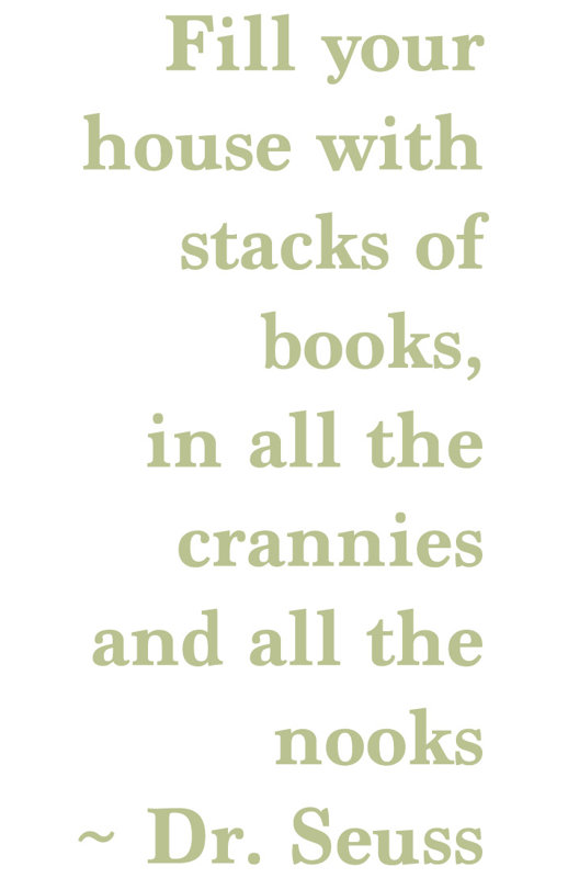 Citation à livres dr. seuss, Céladon, H 23,5 po x l 11 po x P 0,01 po