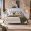 Ensemble de chambre à coucher 3 pièces avec lit en cuir à éclairage DEL intelligent et 2 tables de chevet modernes-350918548-350918551