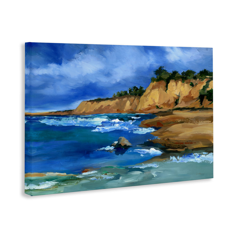 «Beachside Cliff Landscape», toile par Liz Jardine, H 24 po x l 36 po