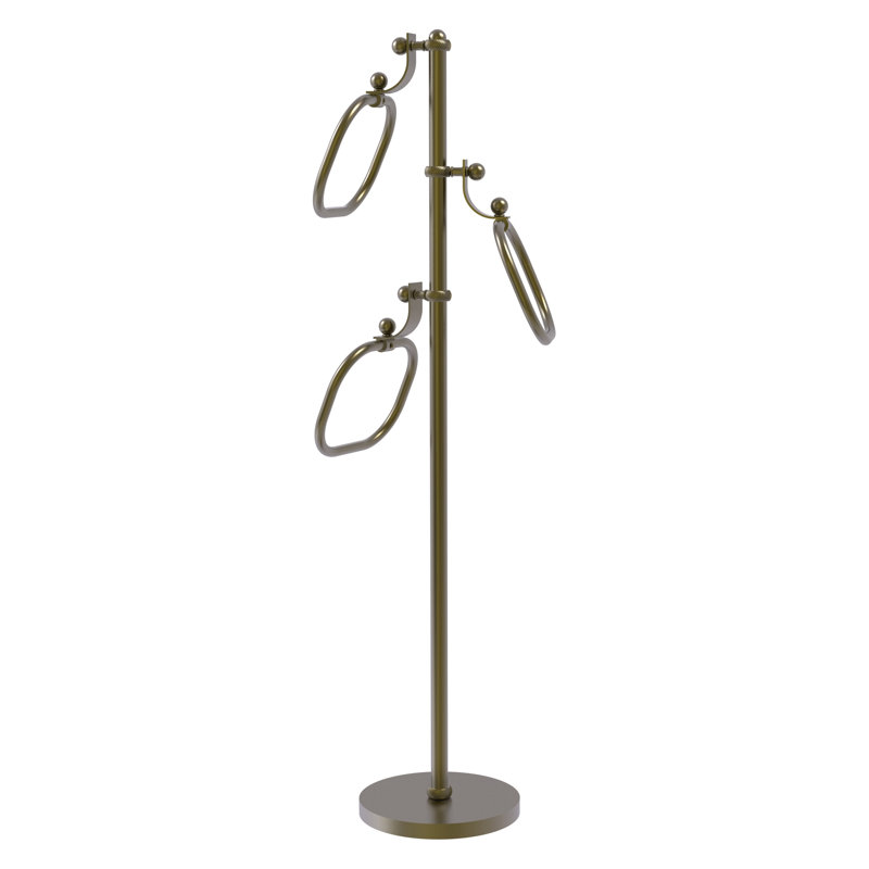 Freestanding Towel Stand, Antique Brass