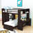 Asgun Wood Bunk Bed with Shelves,Desk and Drawer-872013289-822469660