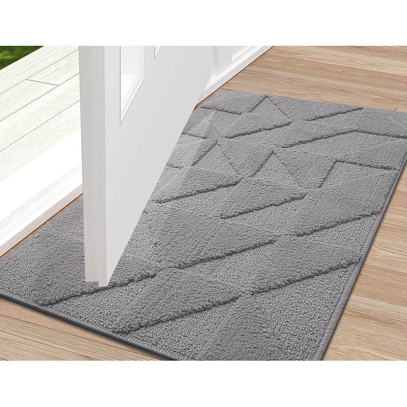Door Mats Indoor, Machine Washable, 80 cm W x 120 cm L, Grey