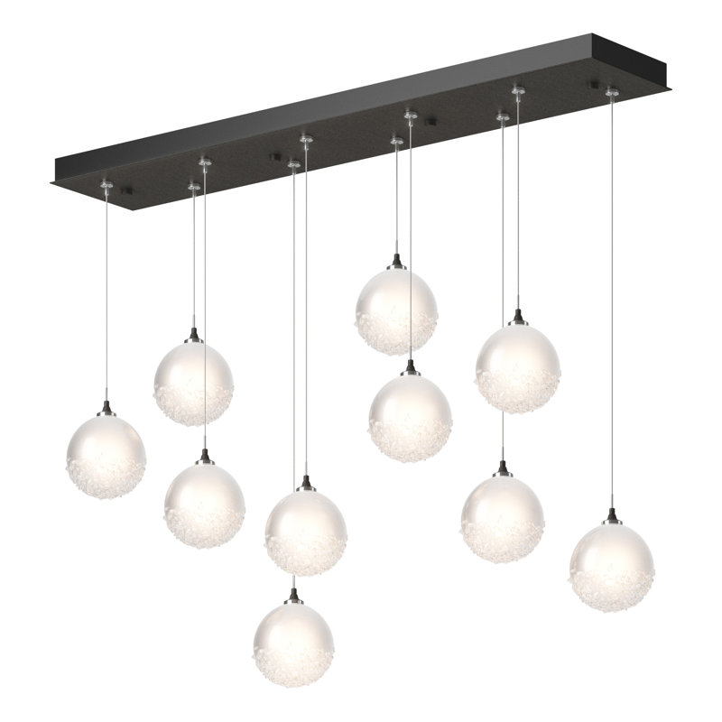 Fritz 10 - Light Kitchen Island Globe Pendant, 130" H x 44.5" W x 9.4" D, Natural Iron