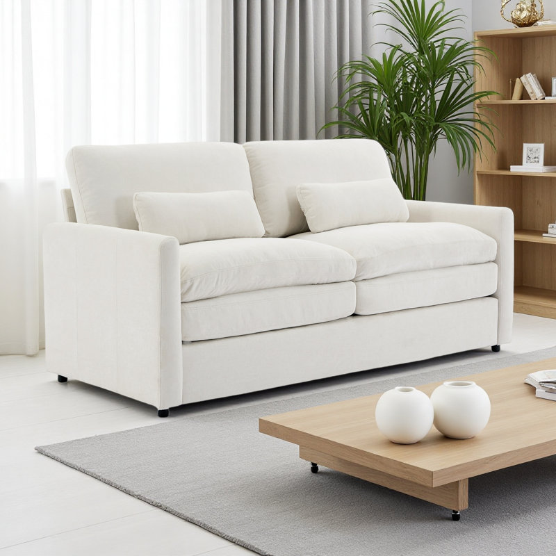 68,1 po Causeuse rembourrée Cozy surdimensionnée Comfy Comfy Cloud Canapé Double, Beige