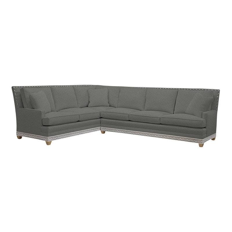 American Bungalow 2-Piece Riverside L- Sectional, Ian Pewter, Hampton, No