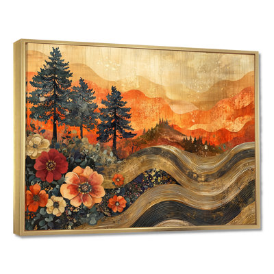 Genki Seasonal Flowers Into A Countryside Landscape II - campagne grand art mural