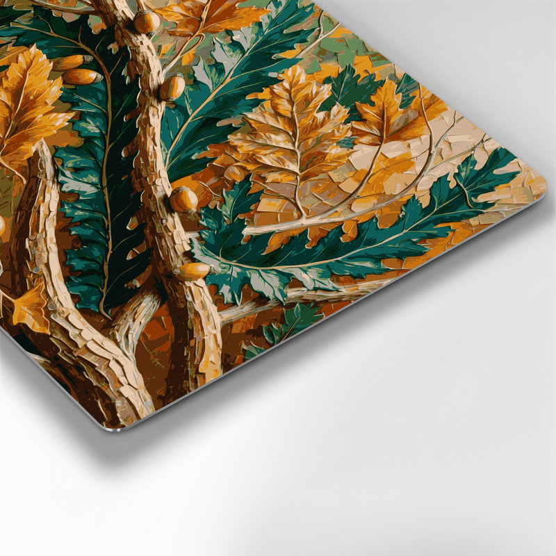 «Botanical Oak Leaves & Branches», art mural en métal brun, H 16 po x l 20 po
