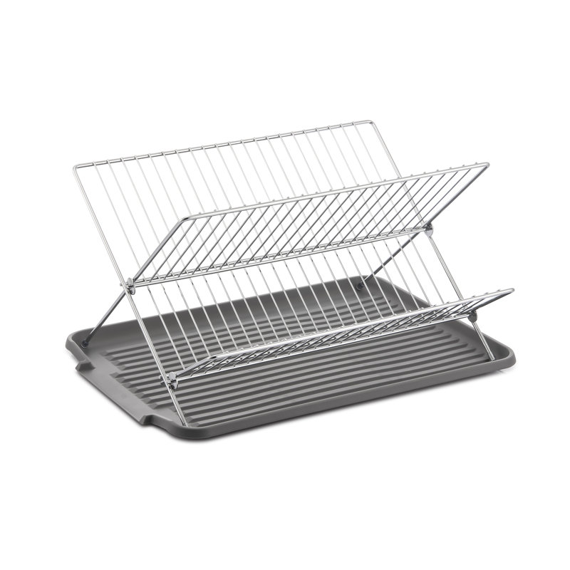 Pliable avec égouttoir à vaisselle, gris