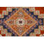 Tapis orange orange à motif géométrique Kazak noué à la main 4 x 6