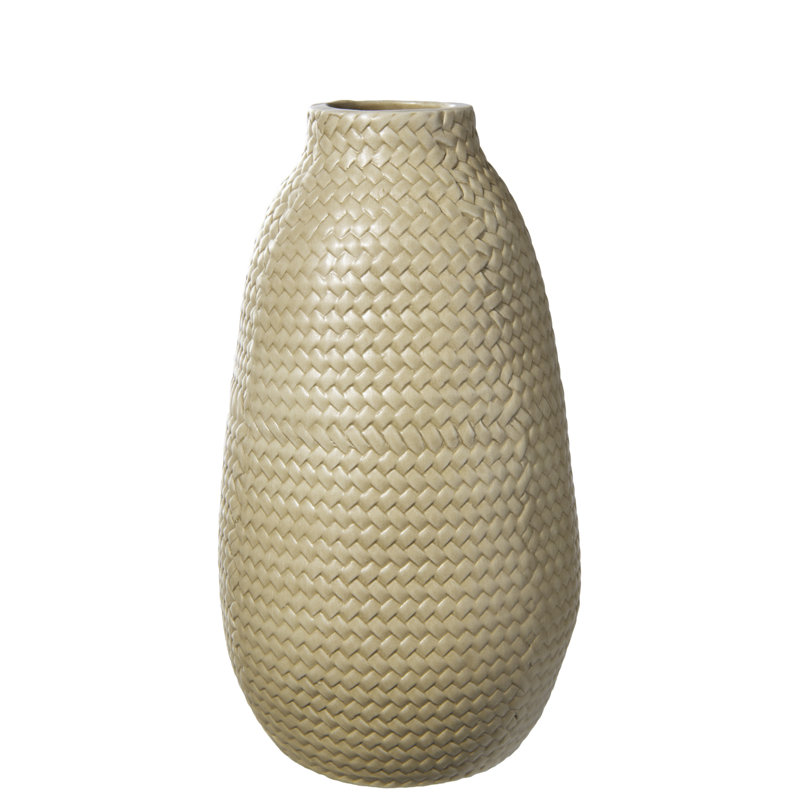 Ceramic / Porcelain Table Vase, Brown, 10" H x 5.75" W x 5.75" D