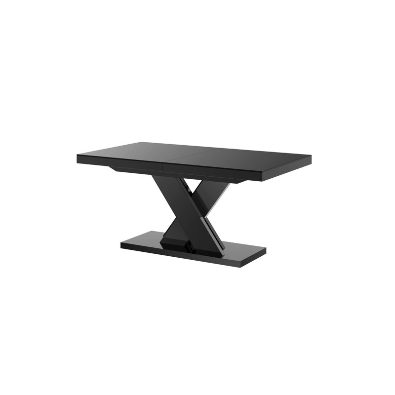 Danyar Extendable Dining Table, Black, Black