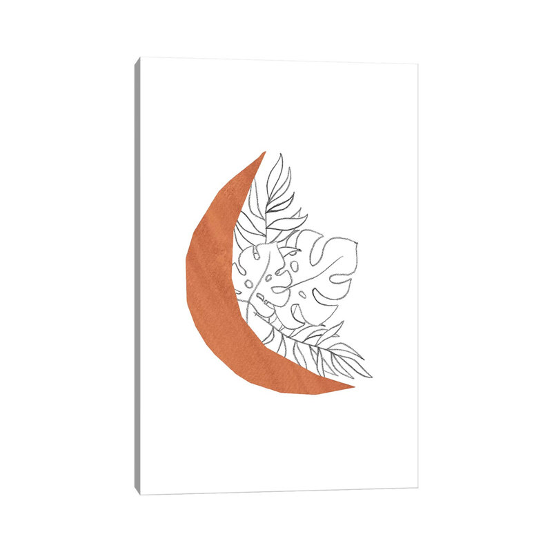 Floral Crescent - Painting on Canvas, 152.4cm H x 101.6cm W x 3.81cm D, Wrapped Canvas