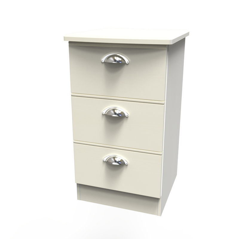 Conners 40cm W Manufactured Wood Bedside Table, Cream Ash