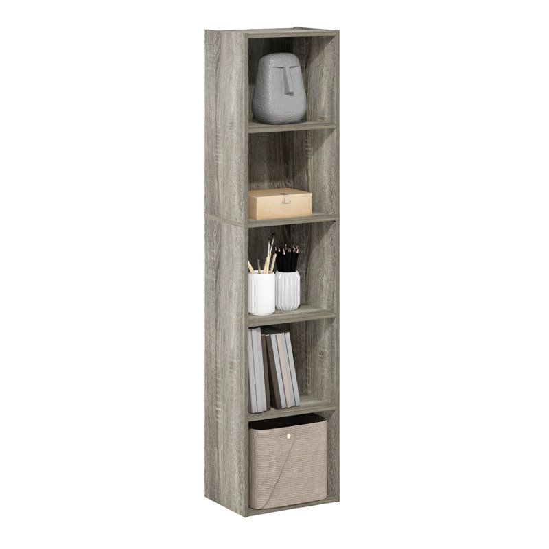 Cannice Bookcase, (5 Shelves) 52.1" H x 12" W x 9.3" D, French Oak