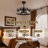 20" Industrial Caged Ceiling Fan Black  Caged Light Fixture
