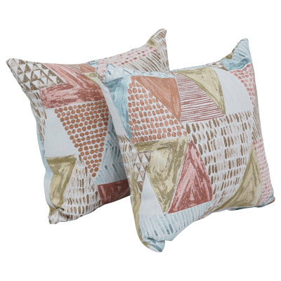 Coussins décoratifs en jacquard 17 po avec insertions (ensemble de 2)