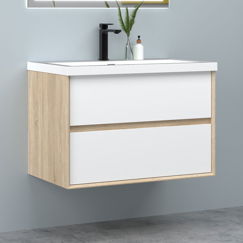 460mm Single Bathroom Vanity with Integrated Resin Basin