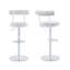 Tabouret de bar moderne pivotant rembourré en velours avec base piédestal en chrome argenté Modern-1736861037