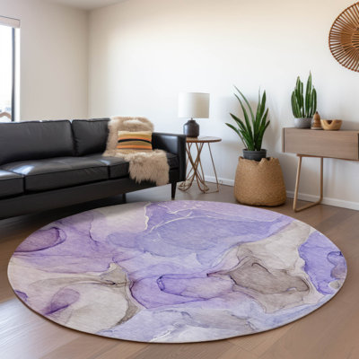 Premium Machine Washable Cerrito AMF504 Purple Rug