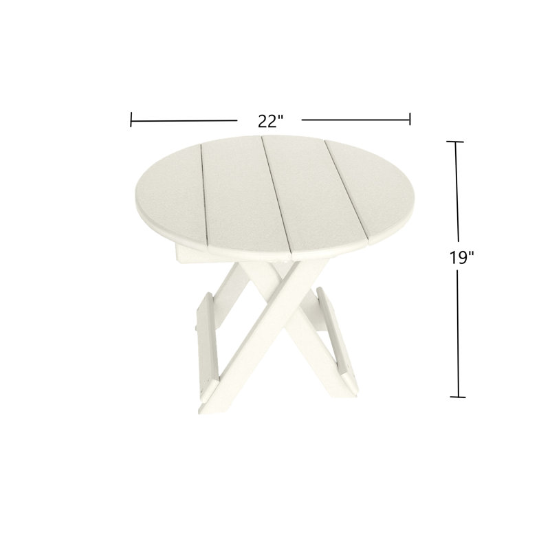Table d'appoint pliante pour patio Phat Tommy, Blanc
