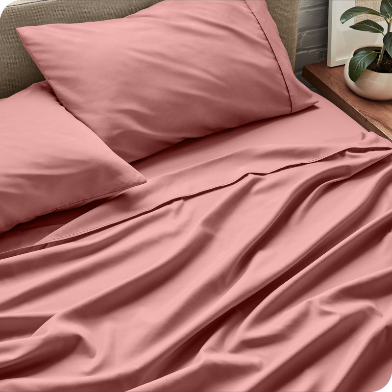 Bare Home Ultra-Soft Microfiber Sheet Set, Full XL Sheet Set + 1 Fitted Sheet+2 Pillowcases, Dusty Rose