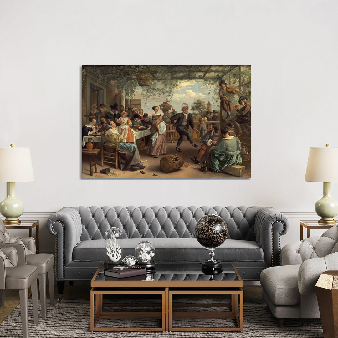 The Dancing Couple by Jan Steen - Wrapped Canvas Painting