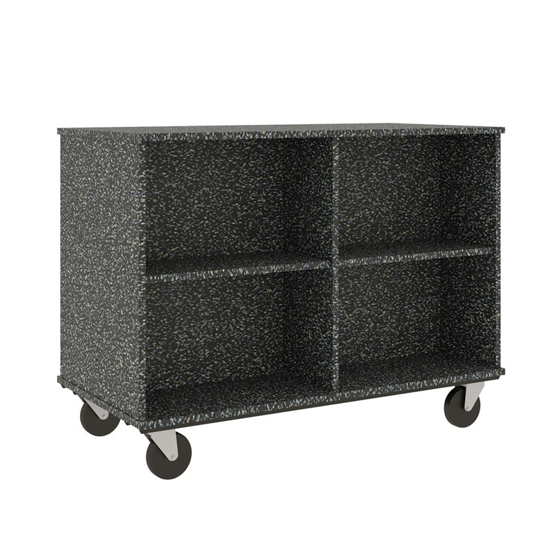 36'' H x 48'' W Double Sided Book Cart with Wheels, Graphite Nebula