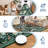 Washable Area Rug, 5x7 Floral Soft Rug for Living Room, Non Slip Low Pile Carpet for Living Room, Bedroom, Dining Room, Green-520934201-520934203