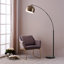 Hartfield 173cm Arched Floor Lamp Arc Floor Lamp with Bell Metal Shade and Solid Marble Base-2124651982