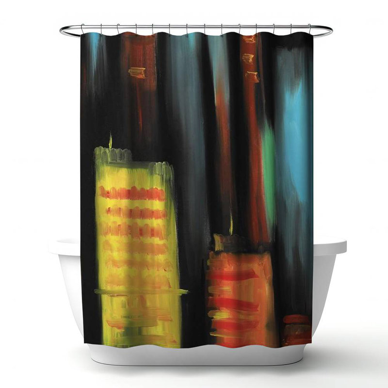 Shower Curtain CI350 – Polyester Shower Curtain, Dye Sublimation Print, 71" W × 74" L