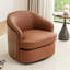 Faux Leather Swivel Barrel Chair-96441081